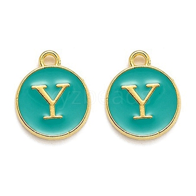Golden Plated Alloy Enamel Charms ENAM-Q437-15Y-1