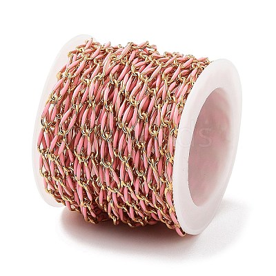 Ion Plating(IP) 304 Stainless Steel Enamel Twisted Oval Link Chains CHS-K019-02G-05-1