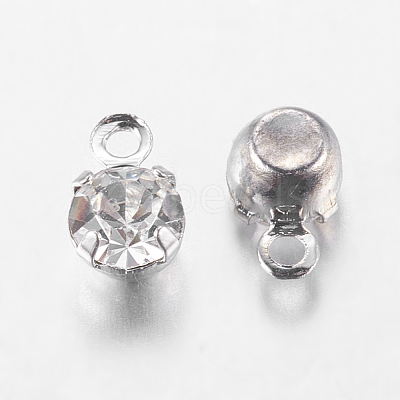 Platinum Brass Setting with Middle East Rhinestone Pendants X-RB-6.5x4x3.5-01N-1