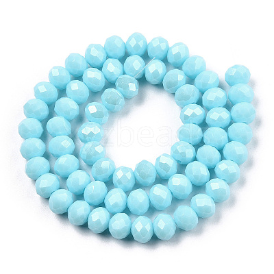 Electroplate Glass Beads Strands EGLA-A034-P8mm-A25-1