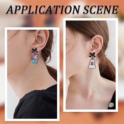 40Pcs Bowknot Alloy Stud Earring Findings FIND-SP0001-16EB-1