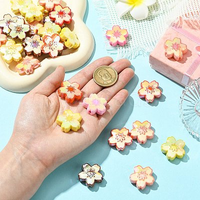 30Pcs Opaque Acrylic Beads MACR-CJ0002-19-1