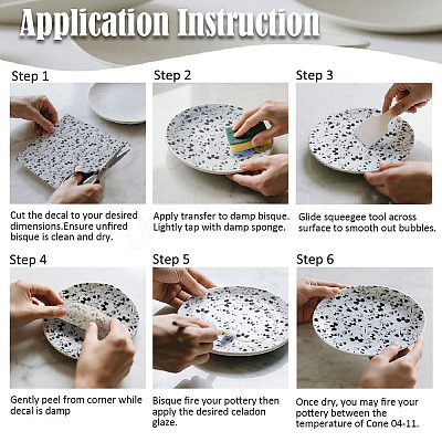 6Pcs 6 Styles Paper Ceramic Decals DIY-SD0002-07E-1
