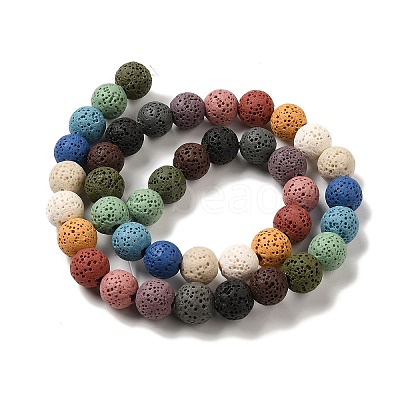 Natural Lava Rock Bead Strands G-L435-03-8mm-1