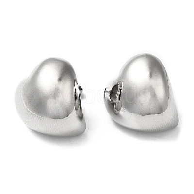 Rack Plating Brass Heart Stud Earrings EJEW-Q766-10P-1