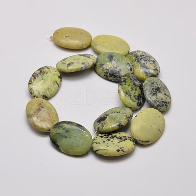Natural Serpentine Oval Beads Strands G-F199-01-22x30mm-1