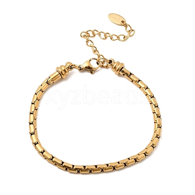 304 Stainless Steel Boston Link Chains Bracelets for Women BJEW-A158-02F-G-1