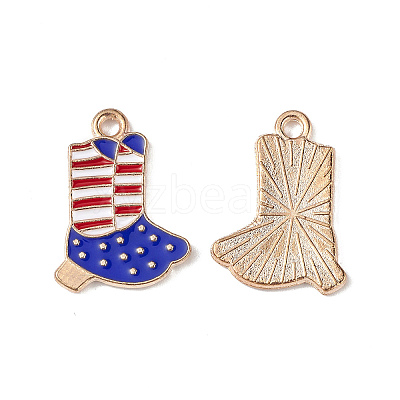 American Flag Style Alloy Enamel Pendants ENAM-K067-40-1