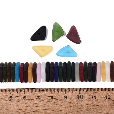 Frosted Transparent Glass Beads Strands GL-N005-01A-01-1