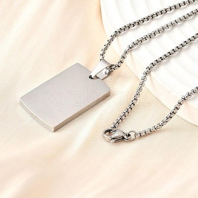 304 Stainless Steel Blank Pendant Necklaces NJEW-P329-04C-P-1