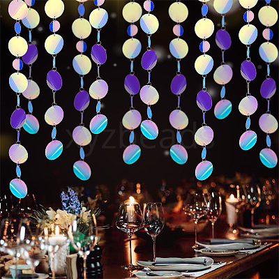 Irridescent PVC Glitter Circle Dots Garland HJEW-WH0036-37-1