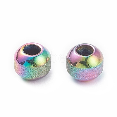 Rainbow Color Ion Plating(IP) Textured 304 Stainless Steel Beads STAS-P306-01C-MC-1