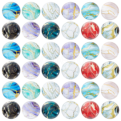 60Pcs 12 Colors Glass Cabochons GLAA-PH0004-62-1