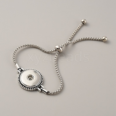 Alloy Interchangeable Snap Link Slider Bracelet Settings with Box Chains BJEW-WH0014-005D-1