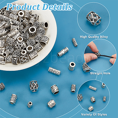 120Pcs 12 Styles Tibetan Style Alloy Beads FIND-PH0018-86-1
