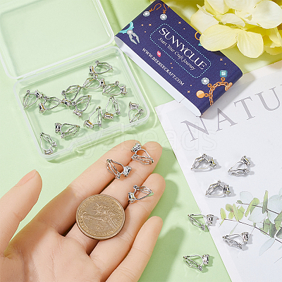 24Pcs Brass Clip-on Earring Findings FIND-SC0013-11P-1
