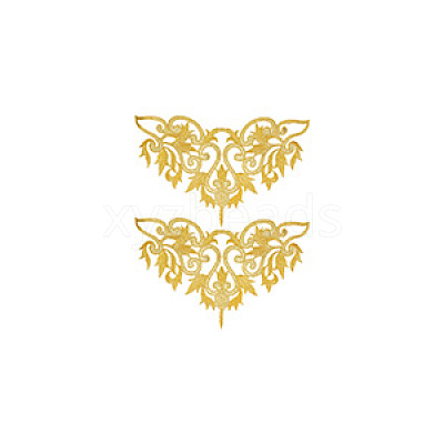 Ethnic Style Polyester Metallic Thread Embroidery Iron on Applique Patch PATC-WH0005-67A-1