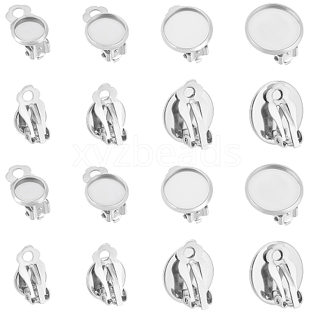 Unicraftale 80Pcs 4 Styles 316 Stainless Steel Clip-on Earring Findings STAS-UN0034-22-1