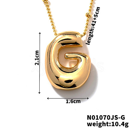 Simple and Stylish Brass Letter Pendant Satellite Chain Necklaces for Women Men GF2554-7-1