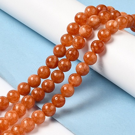 Natural Dyed White Jade Beads Strands G-M402-C03-08-1
