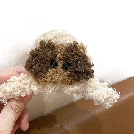 Curly Cute Puppy Wool Felt Claw Hair Clips PW-WG7DB97-02-1