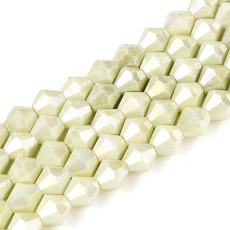 Anti-Tarnish Electroplate Glass Beads Strands GLAA-T025-8mm-13J-1