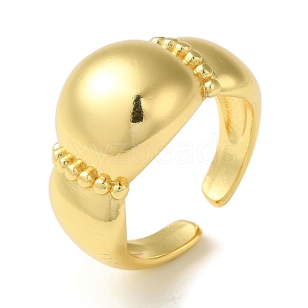Rack Plating Brass Open Cuff Rings for Women RJEW-M162-15G-1