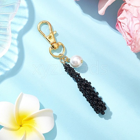 Baseball Bat Glass Seed Beaded Pendant Decoration HJEW-MZ00180-02-1