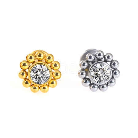 316L Surgical Stainless Steel & G23 Titanium Crystal Rhinestone Labrets for Women Men WG3A239-17-1