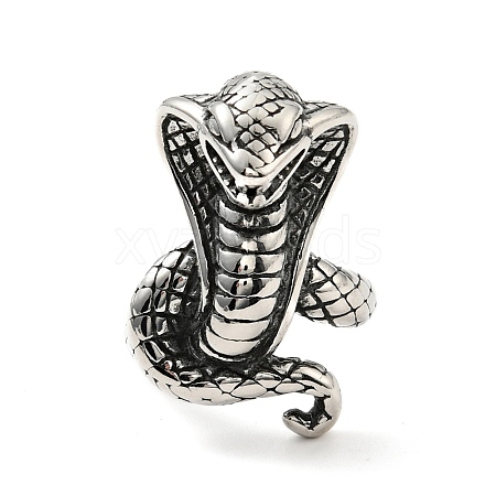 316 Stainless Steel Snake Finger Ring RJEW-C030-05D-AS-1