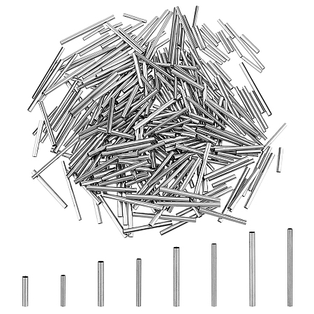 DICOSMETIC 320Pcs 8 Style 304 Stainless Steel Tube Beads STAS-DC0015-55-1