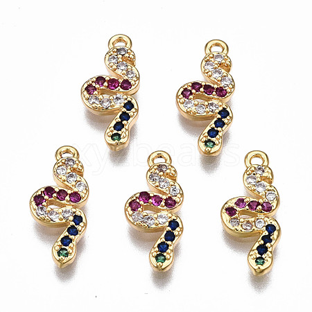 Brass Micro Pave Cubic Zirconia Charms KK-N233-080-NF-1