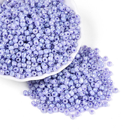 DIY Craft Beads 6/0 Ceylon Round Glass Seed Beads X-SEED-A011-4mm-146-1