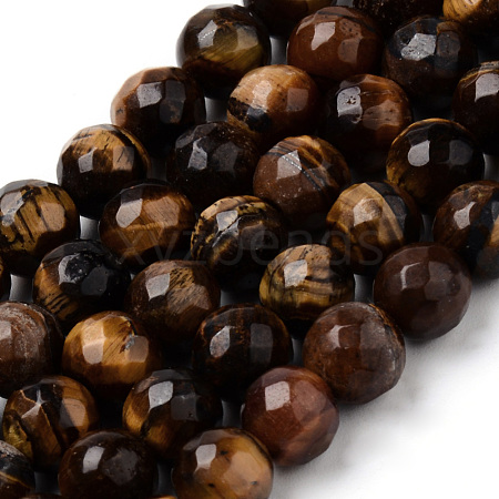 Natural Tiger Eye Beads Strands G-Q462-84-4mm-1