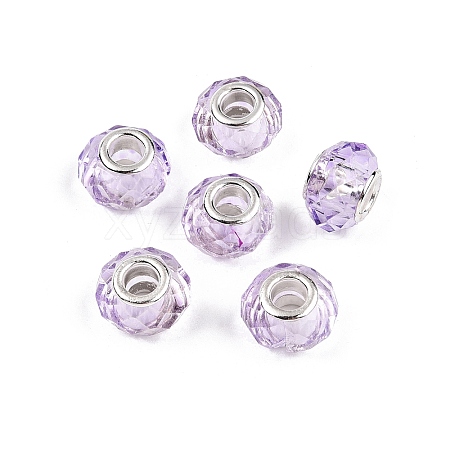 Baking Paint Transparent Glass European Beads GPDL-N004-C14mm-B04-1