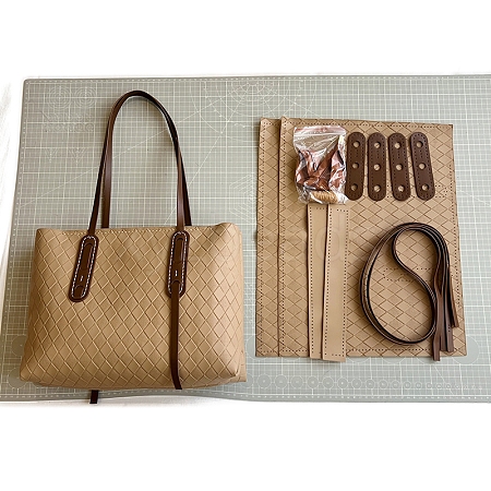 DIY Rhombus Textured Tote Bags Set PW-WG8B2C1-04-1