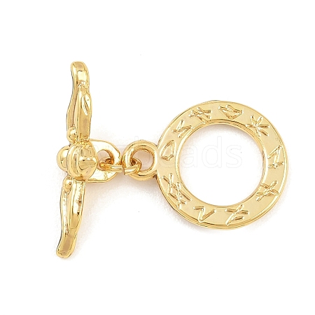 Brass Toggle Clasps KK-G548-42G-03-1