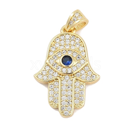 Brass Micro Pave Cubic Zirconia Pendants KK-Q028-64G-1