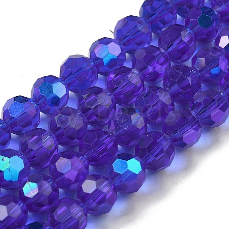 Electroplate Transparent Glass Beads Strands EGLA-A035-T8mm-L06-1