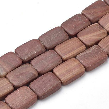 Natural Red Line Jasper Beads Strands G-Q974-04-1