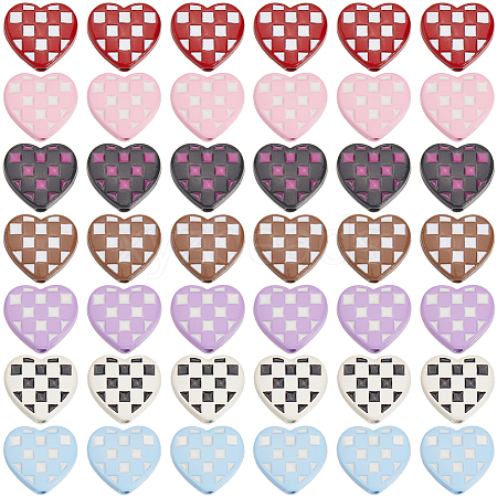 42Pcs 7 Colors Baking Paint Alloy Beads FIND-SC0015-83-1
