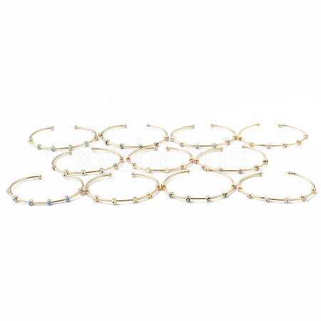 Brass Cuff Bangles BJEW-A134-02G-M-1