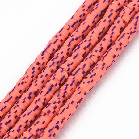 Handmade Polymer Clay Bead Strands CLAY-S094-4mm-A07-1