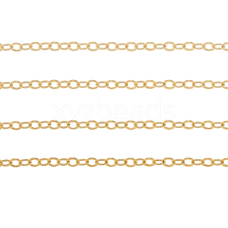 Brass Flat Oval Cable Chains CHC-CJ0001-12A-1