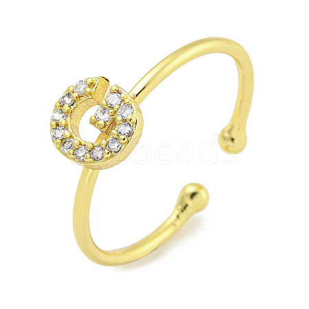 Rack Plating Brass Open Cuff Rings for Women RJEW-F162-02G-G-1