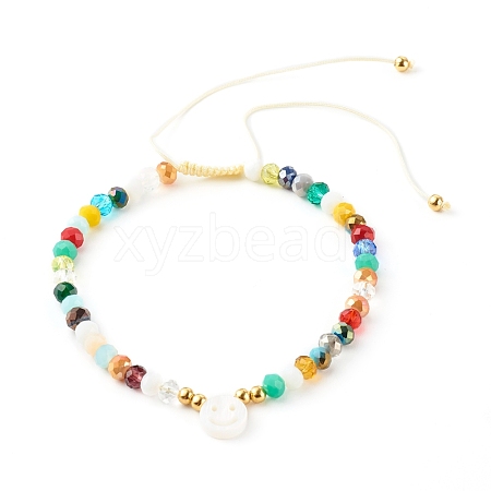 Electroplate Glass Nylon Thread Braided Bead Bracelets BJEW-JB06360-05-1