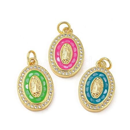 Brass Micro Pave Cubic Zirconia Pendants KK-K356-15G-1