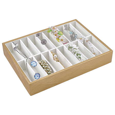 20 Grids PU Leather Bangle Organizer Display Trays BDIS-WH0008-19A-1
