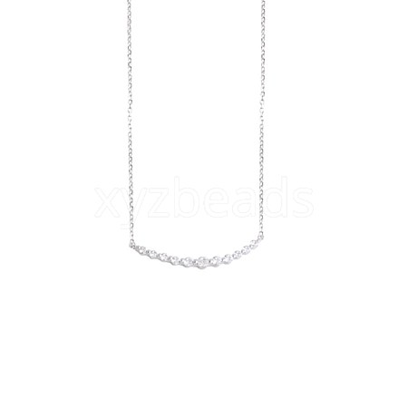 Curved Bar 925 Sterling Silver Micro Pave Cubic Zirconia Pendant Necklace for Girl Women NJEW-BB44367-B-1