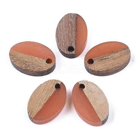 Resin & Walnut Wood Pendants RESI-S358-30G-1